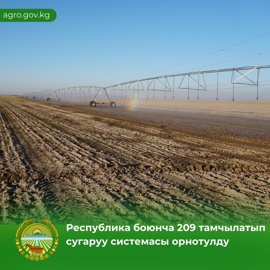 На сегодняшний день по республике установлено 209 новых систем капельного  орошения – Министерство водных ресурсов, сельского хозяйства и  перерабатывающей промышленности Кыргызской Республики